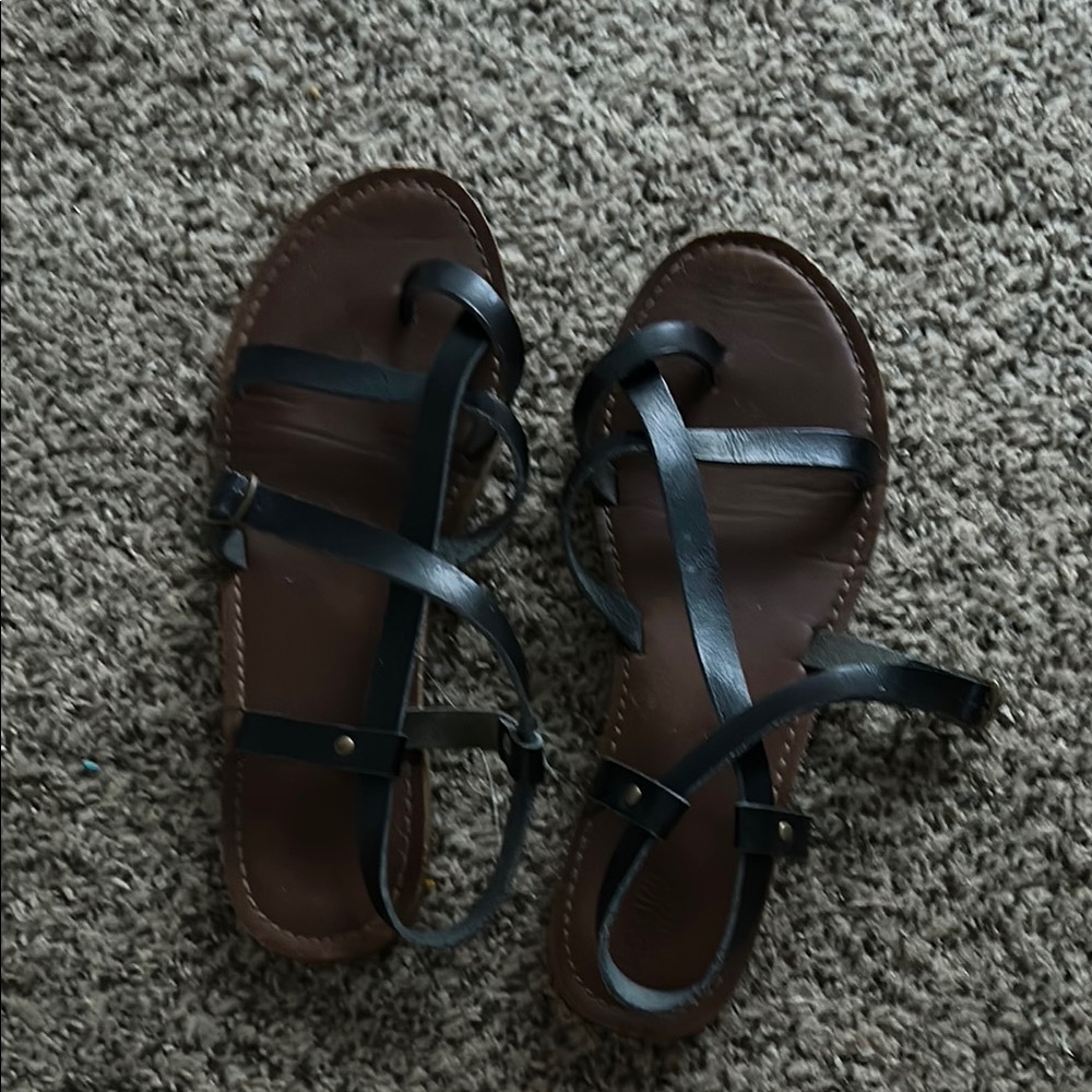 Mossimo Supply Co Black and Brown Sandals with Ankle Strap